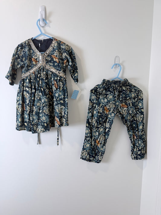 Navy Floral - Kids Size 18