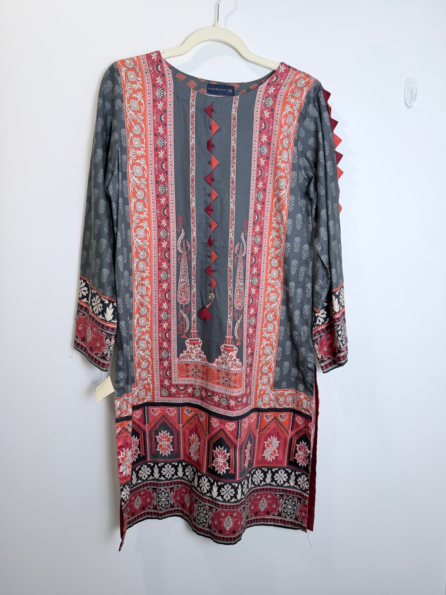 Grey orange red Kurta - 38