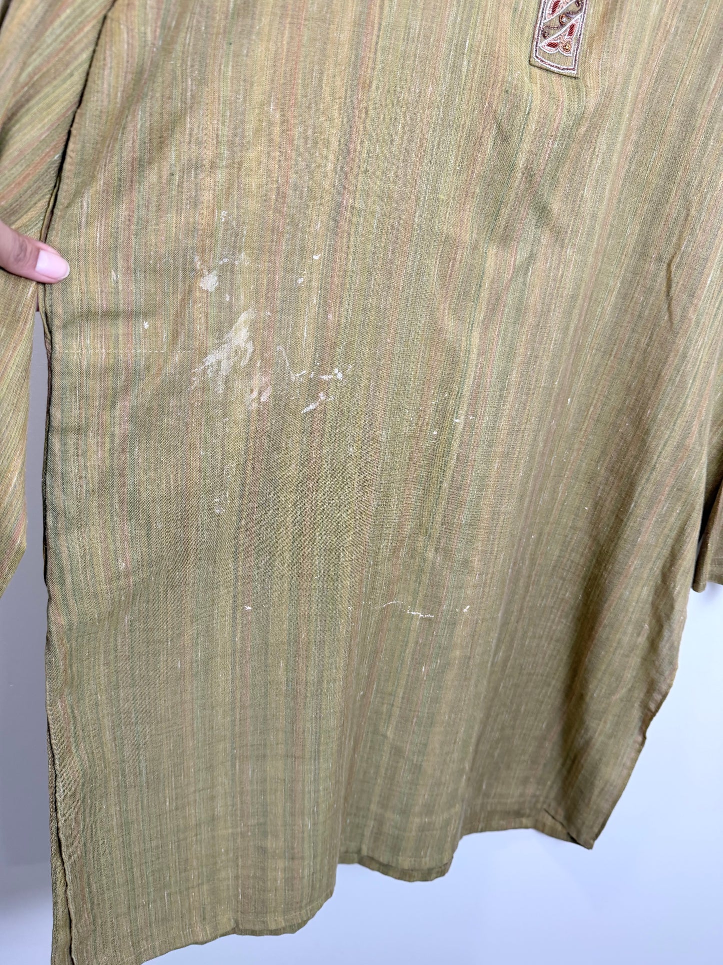 Henna green Men’s Kurta - Large