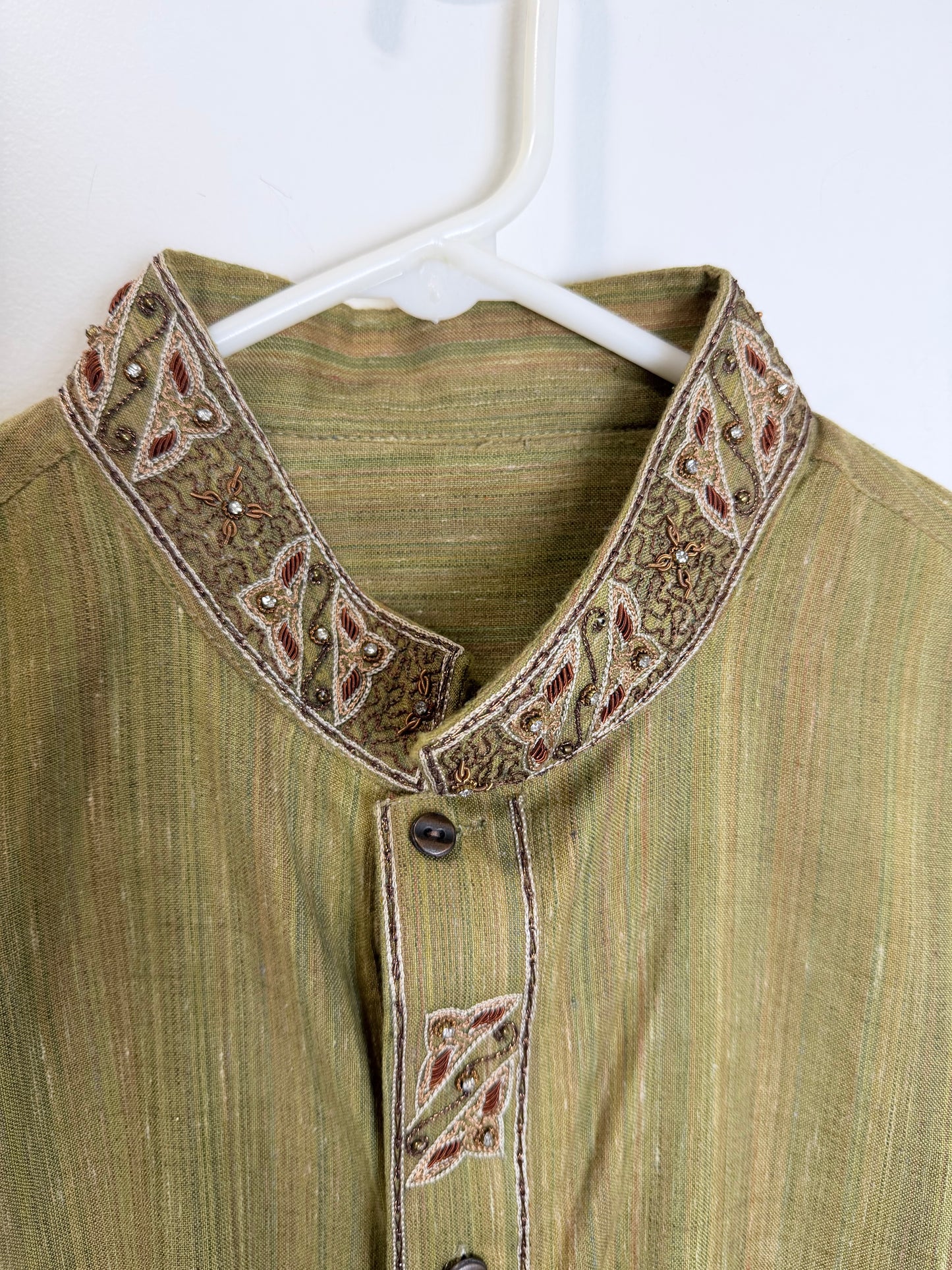 Henna green Men’s Kurta - Large