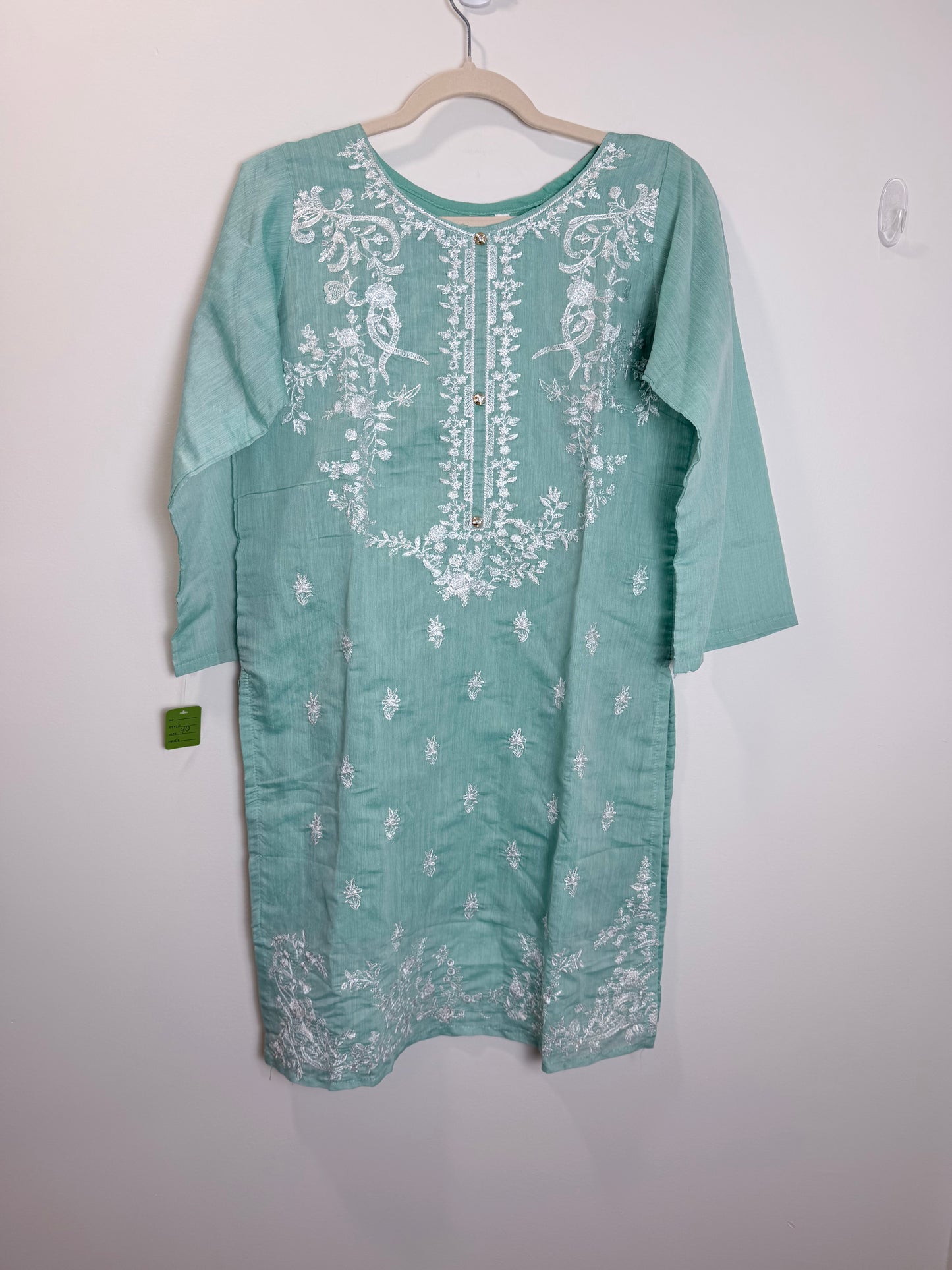 Teal white Kurta - 40