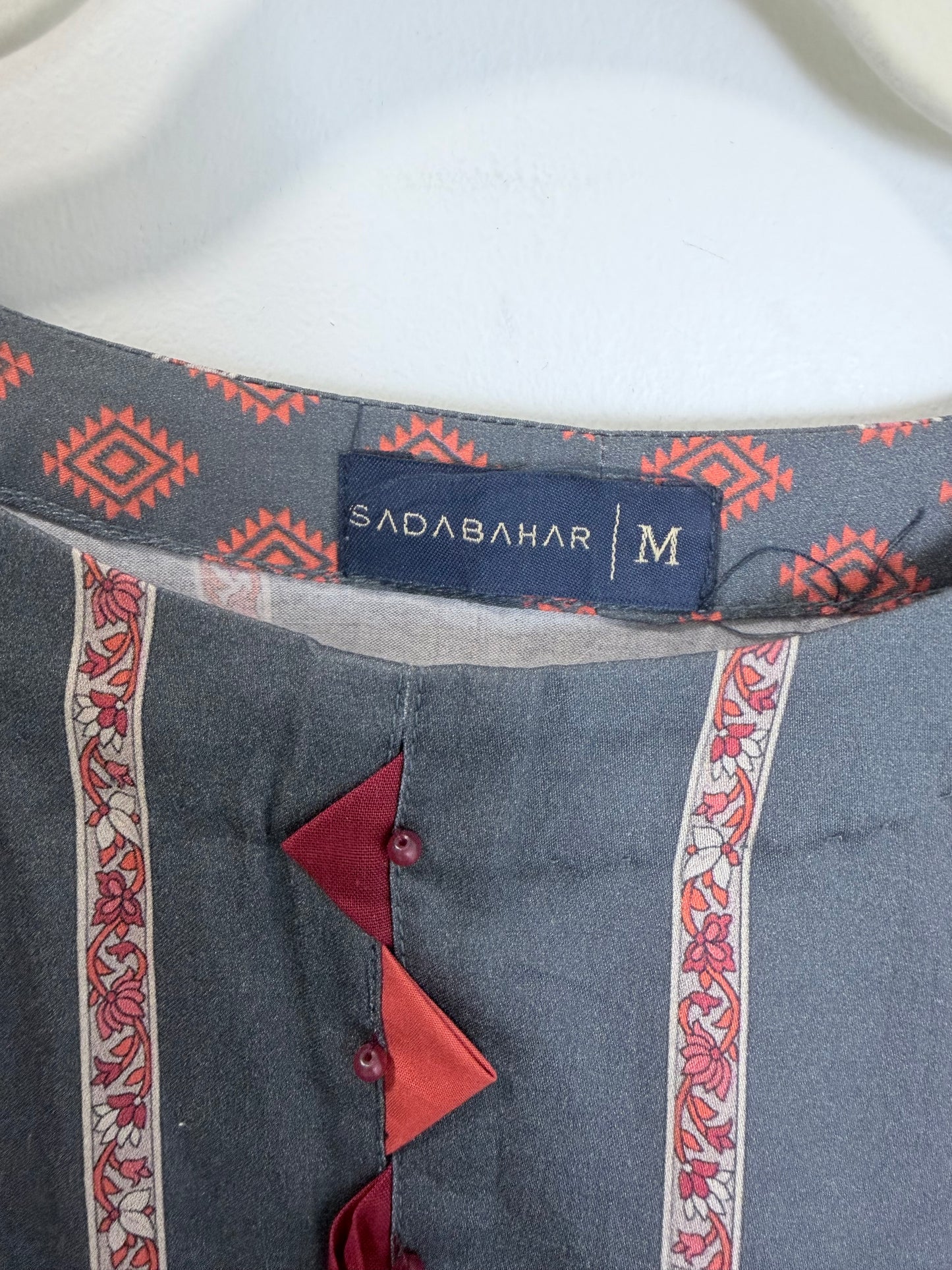 Grey orange red Kurta - 38