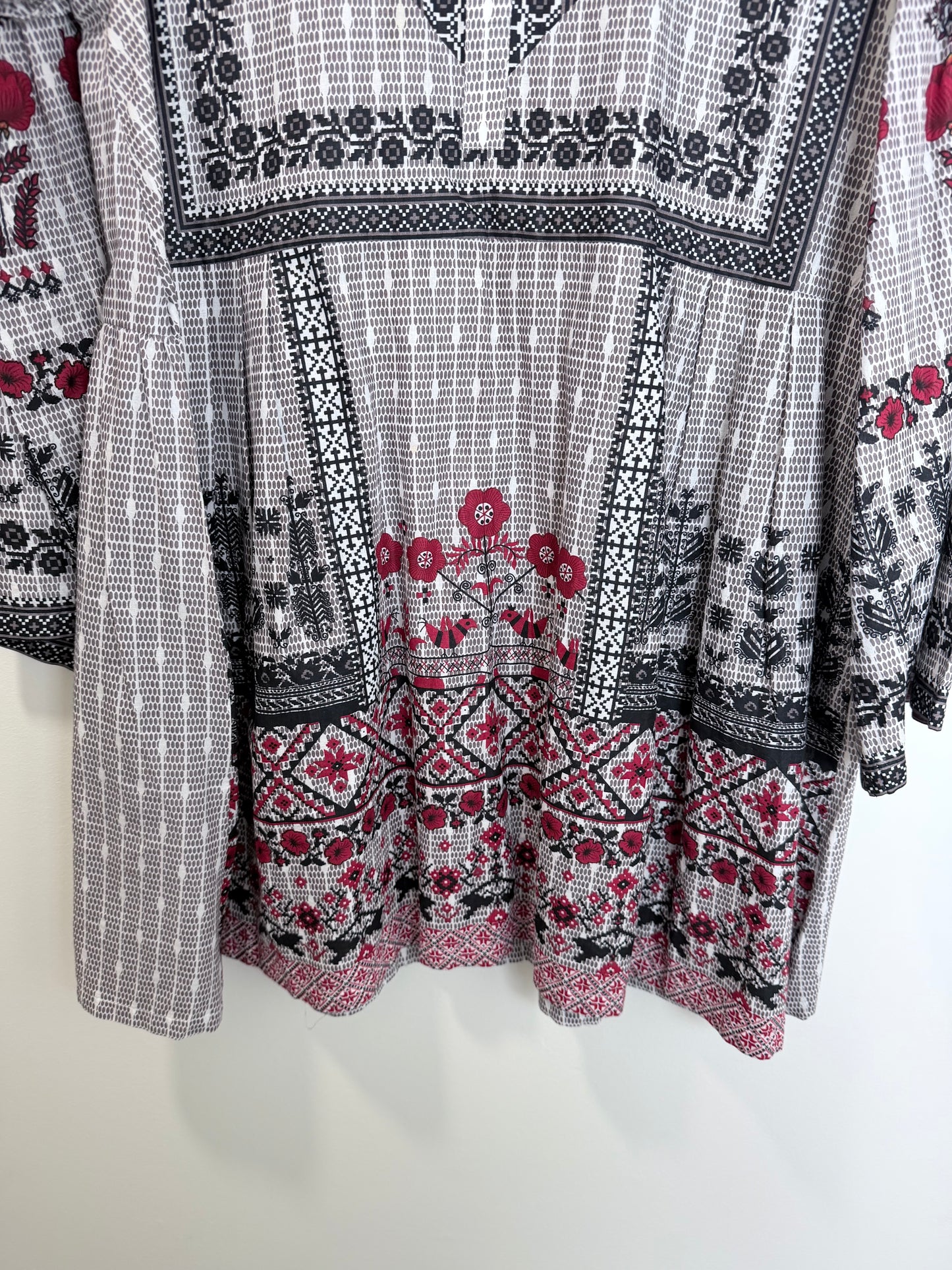 Gray black red Kurta - 38