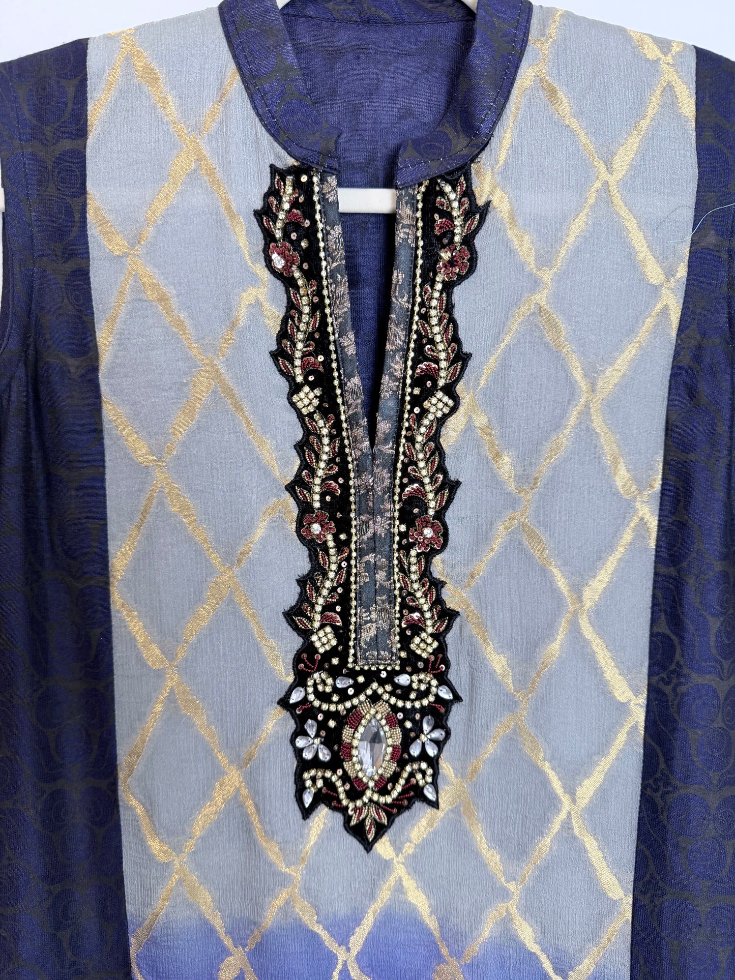 Blue Gold Kurta - 42