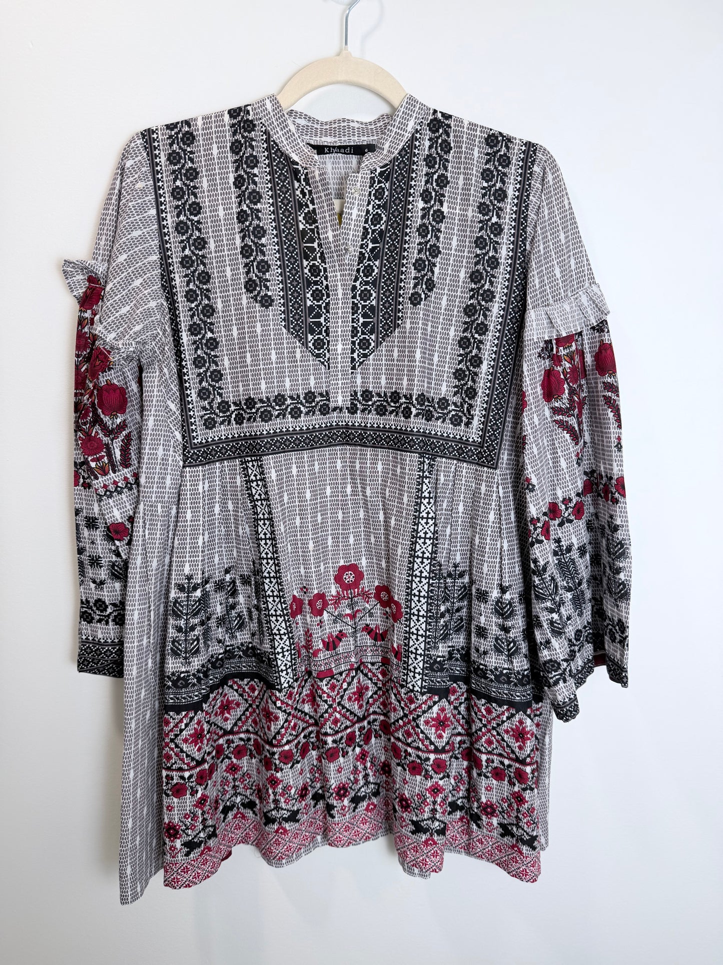 Gray black red Kurta - 38