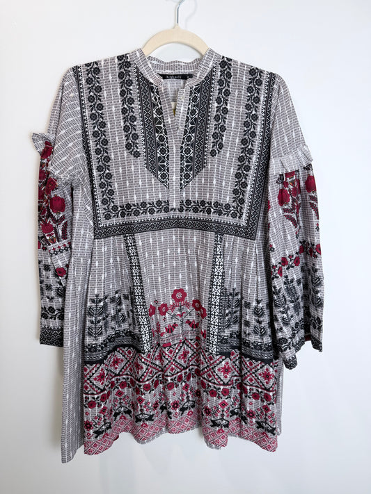 Gray black red Kurta - 38