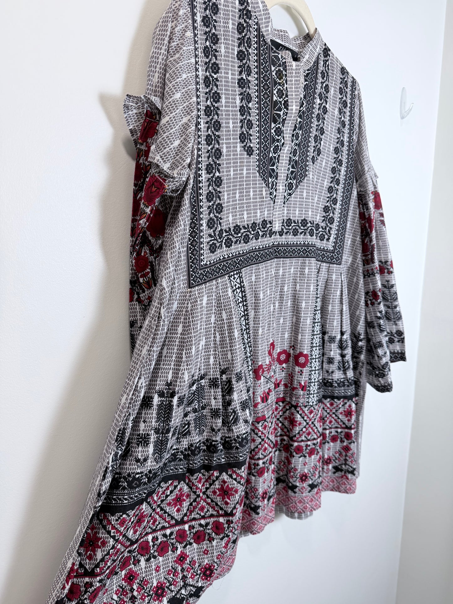 Gray black red Kurta - 38