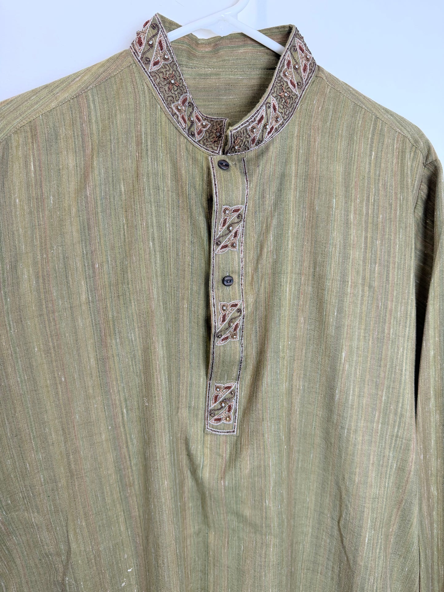 Henna green Men’s Kurta - Large