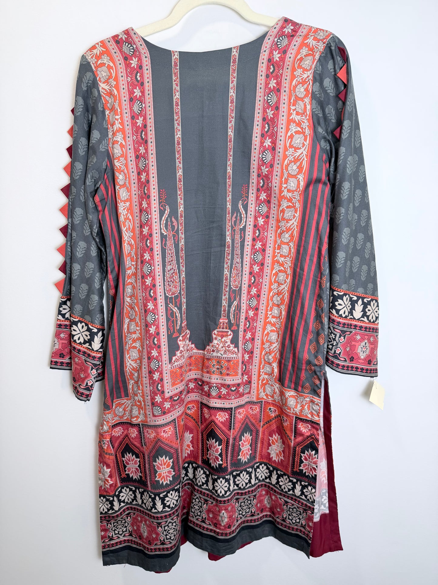 Grey orange red Kurta - 38