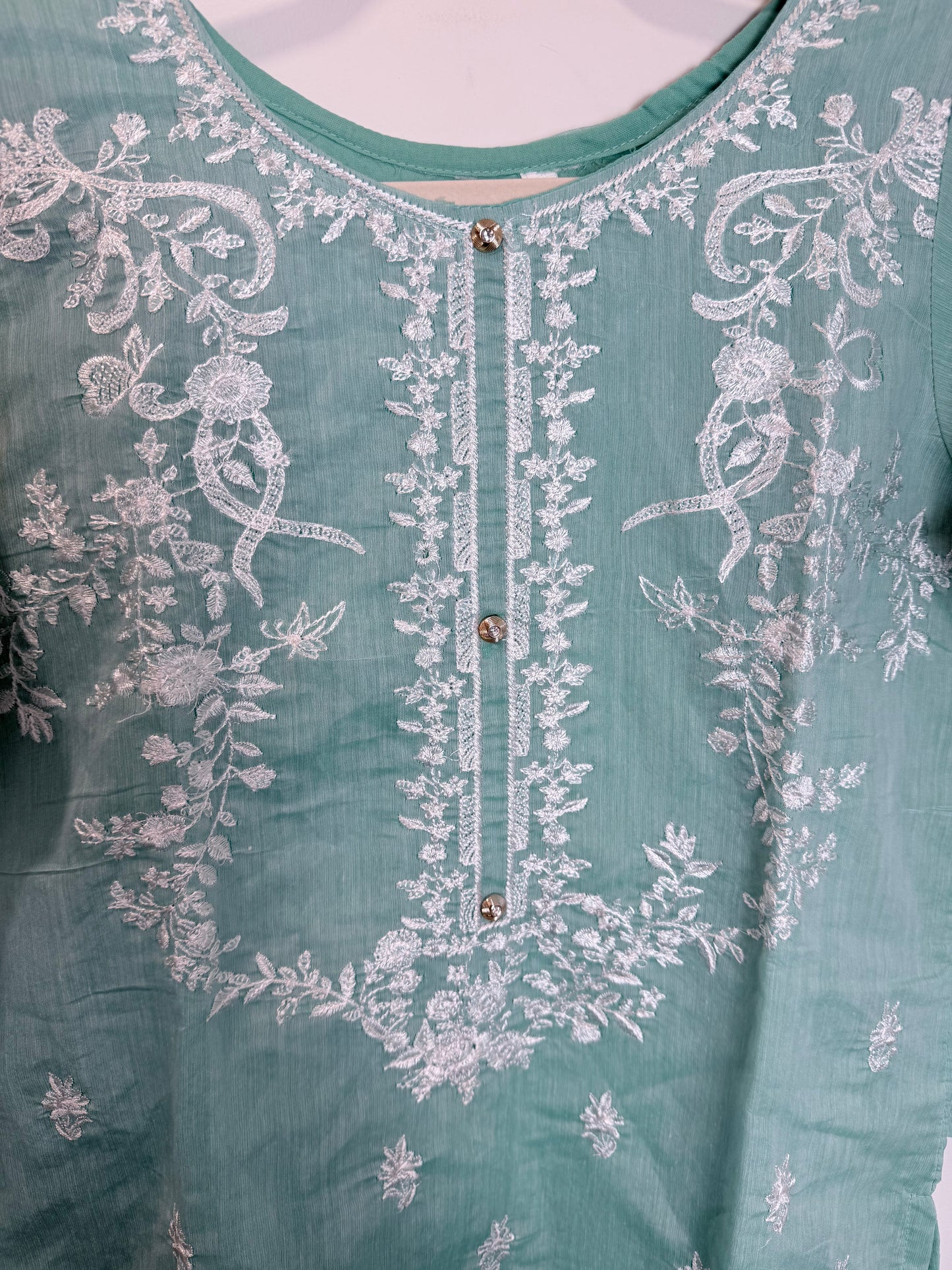Teal white Kurta - 40