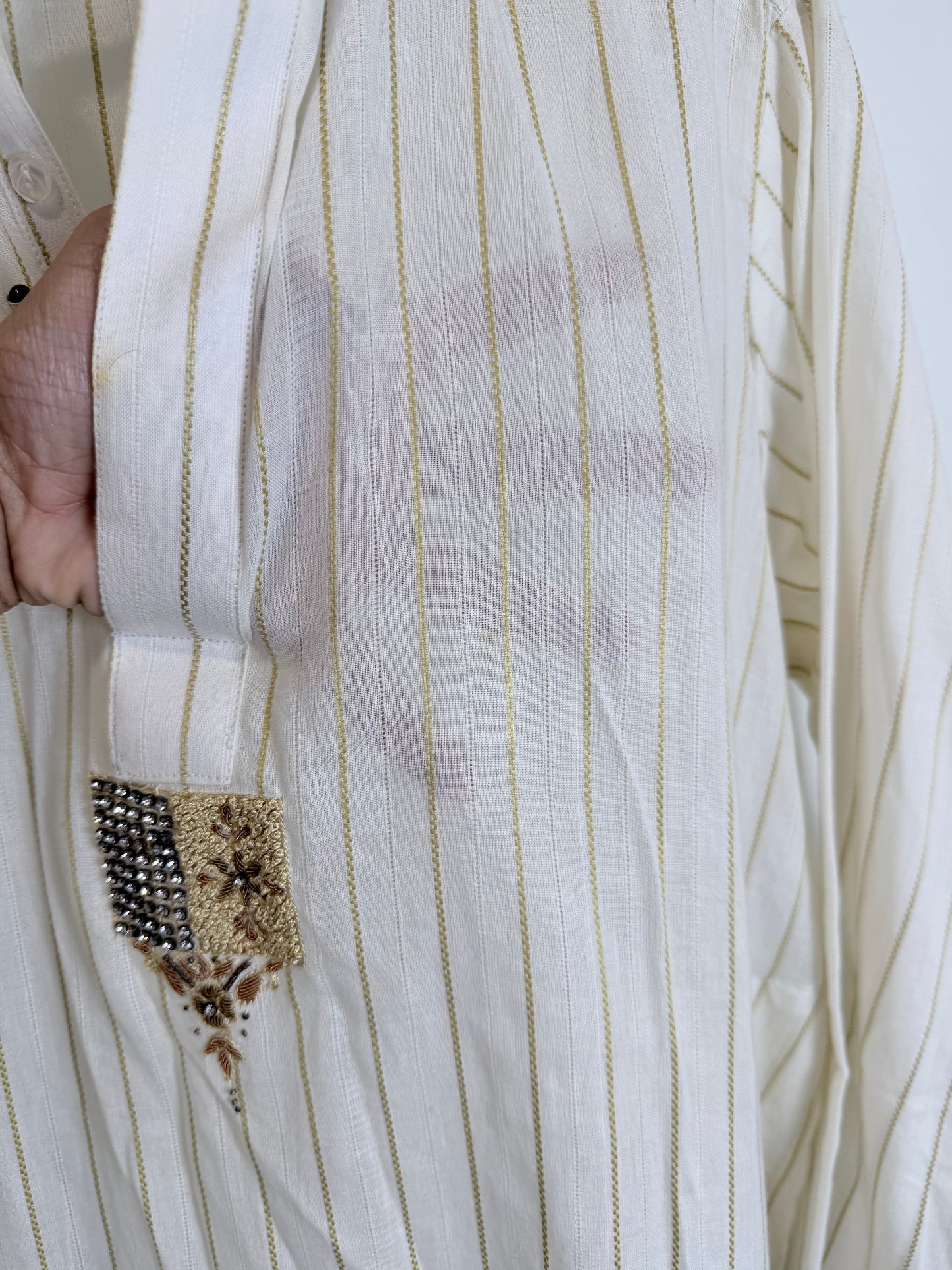 Off white Mens Kurta - Large