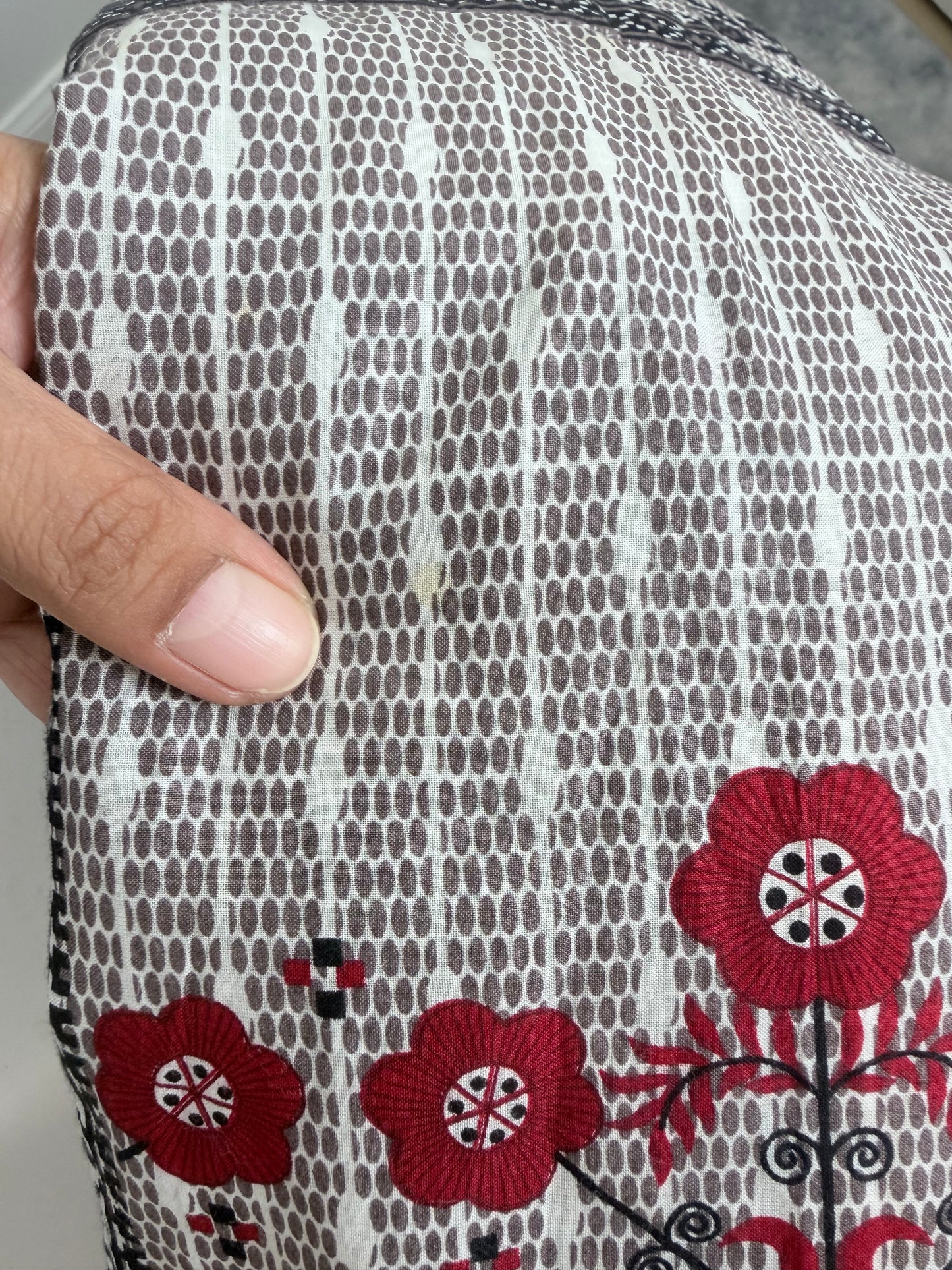 Gray black red Kurta - 38