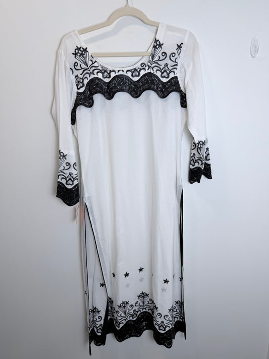 White Black Kurta - 38