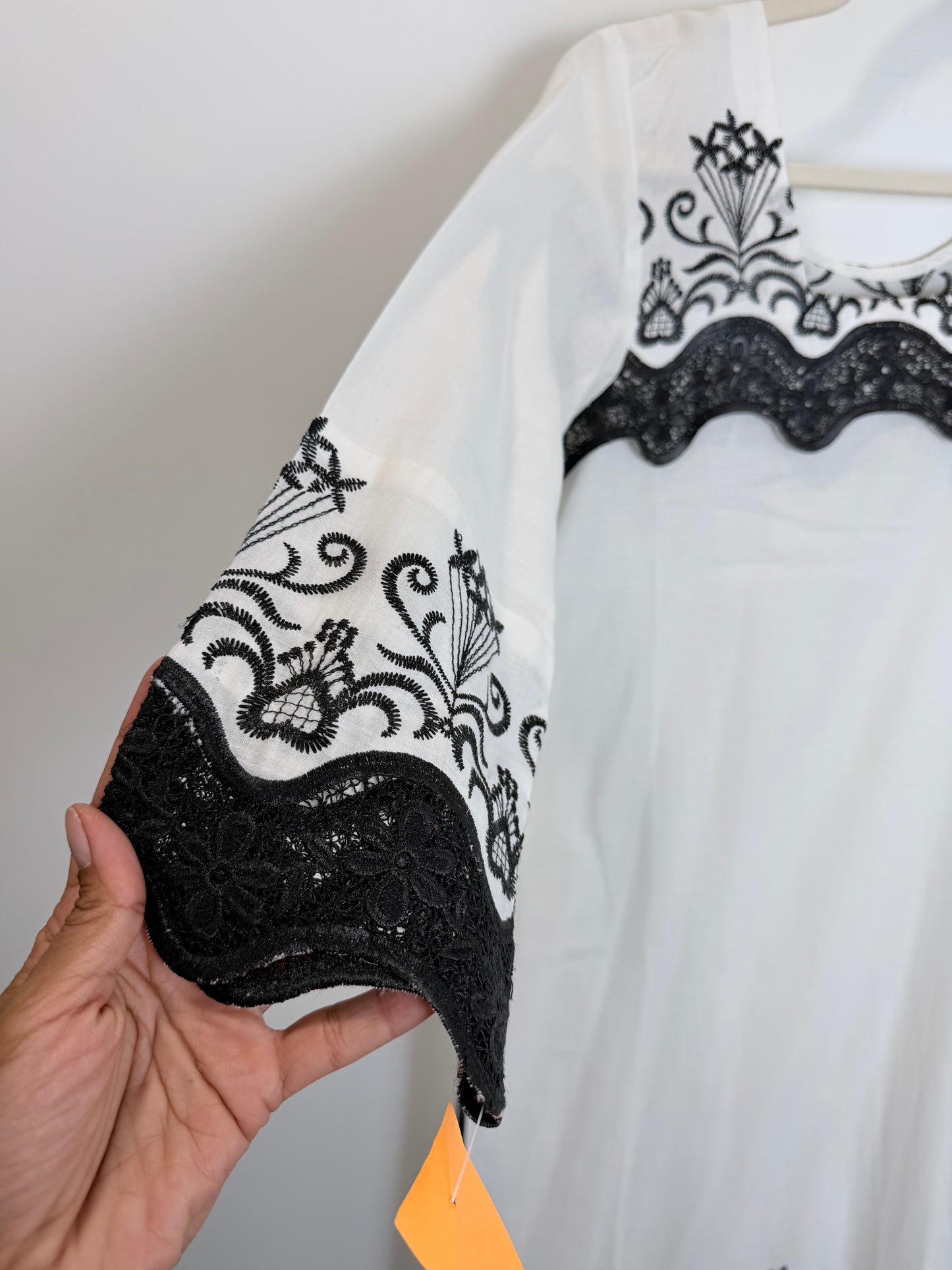 White Black Kurta - 38
