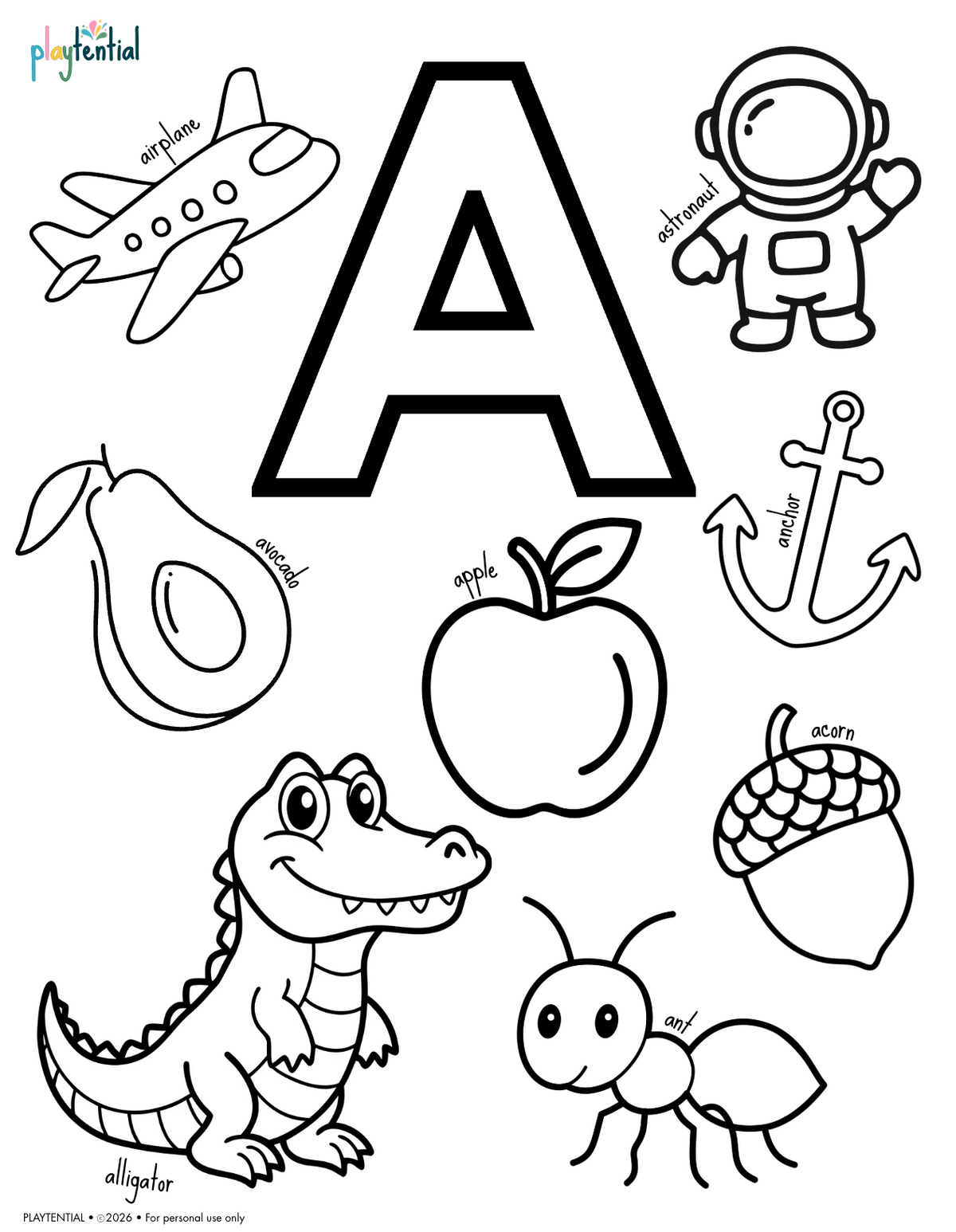 ABC Coloring Book Ages 2–5 | Printable PDF | Playtential