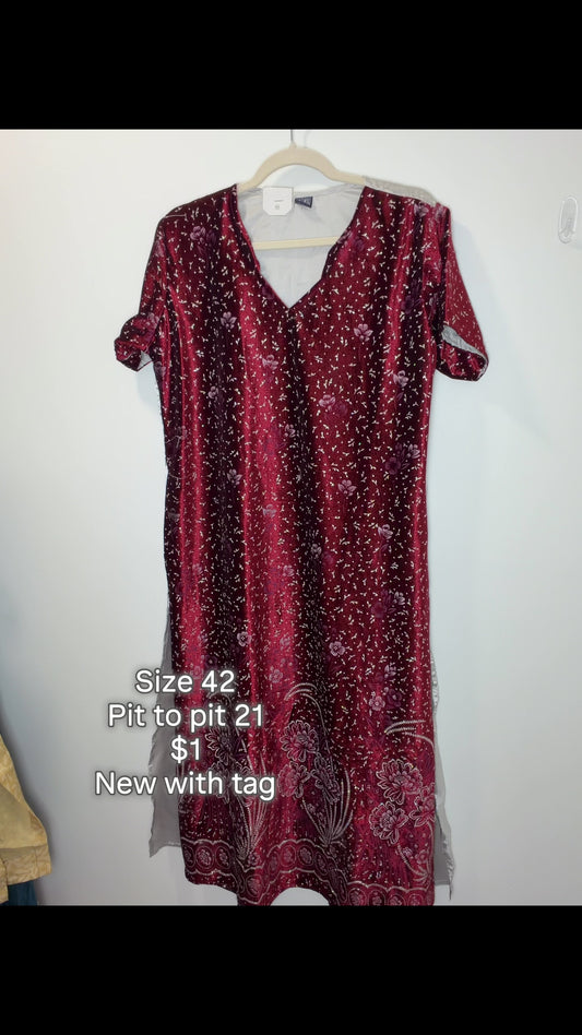 New Maroon glitter Kurta - 42